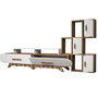Hanah Home Flora S - Mueble de TV Nogal y Blanco